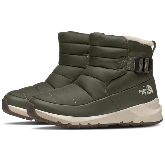 The North Face Womens ThermoBall Pull-On Insulated Boots Taupe White Fur 10 M - Picture 1 of 4